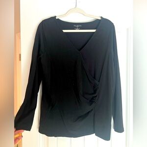 Talbots Black wrap shirt size 1X